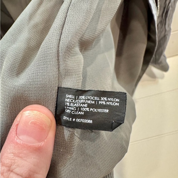 Club Monaco Grey Crewneck Bomber Jacket, Size Small - Picture 4 of 5